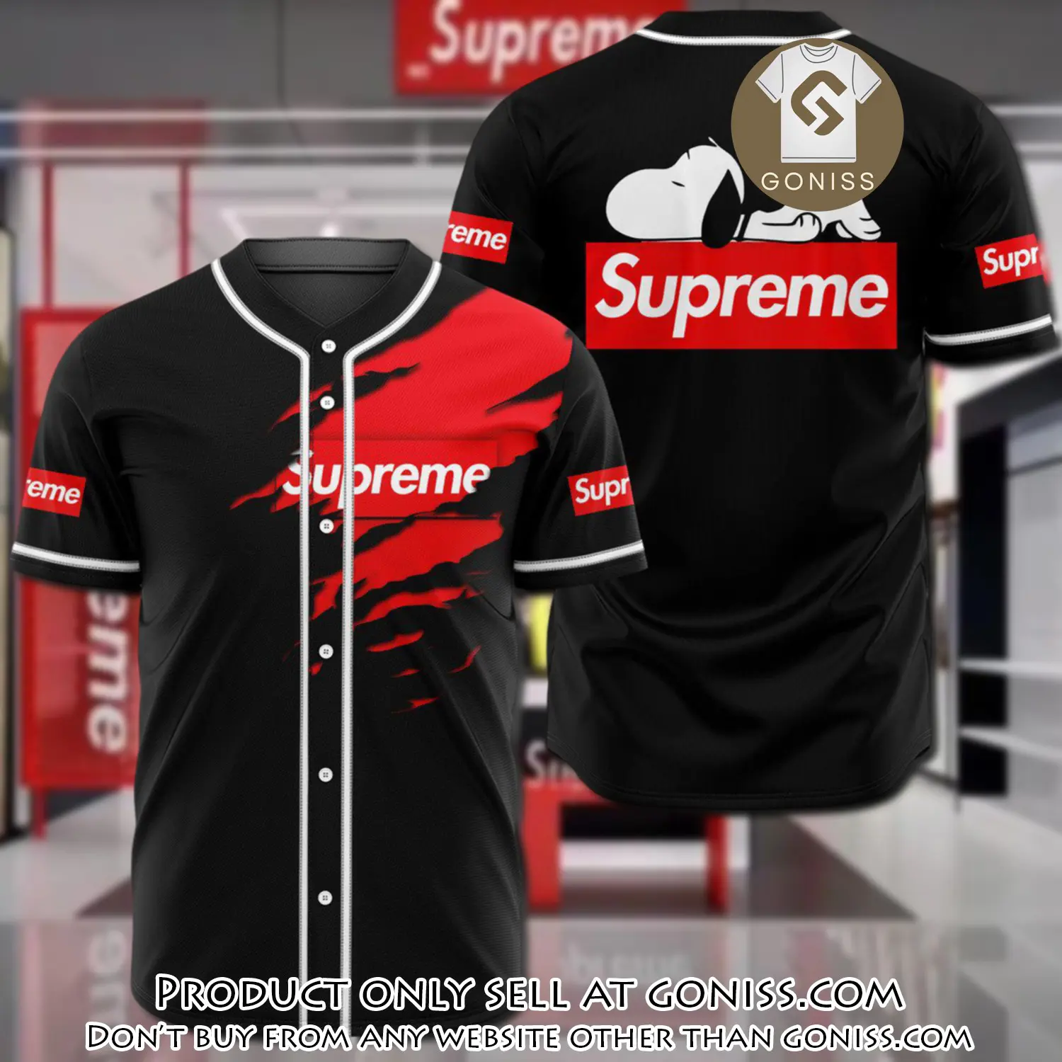 Supreme snoopy disney baseball jersey shirt luxury bjs1245 gn5231514